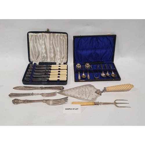 363 - Quantity of plated ware to include assorted flatware, uncased sets, old dishes, etc (1 box)