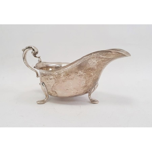 382 - 1930's silver sauceboat with scalloped edge, on spade feet, Birmingham 1935, maker JB Chatterley & S... 