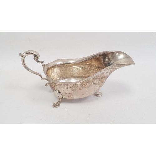 382 - 1930's silver sauceboat with scalloped edge, on spade feet, Birmingham 1935, maker JB Chatterley & S... 