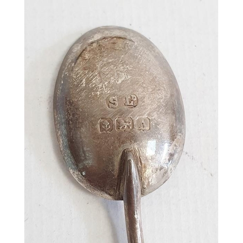 395 - Cased set of six George III silver teaspoons, initialled to handle 'WMR', Dublin 1817, maker's mark ... 