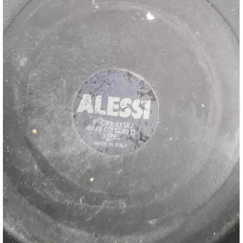 43 - Modern Alessi epoxy resin black coloured steel bowl, circular and stepped, designer model ceramic co... 