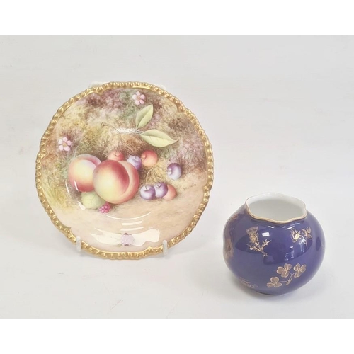 54 - Royal Worcester small plate painted with apples and cherries, signed by 'S Roberts', 15cm diameter a... 