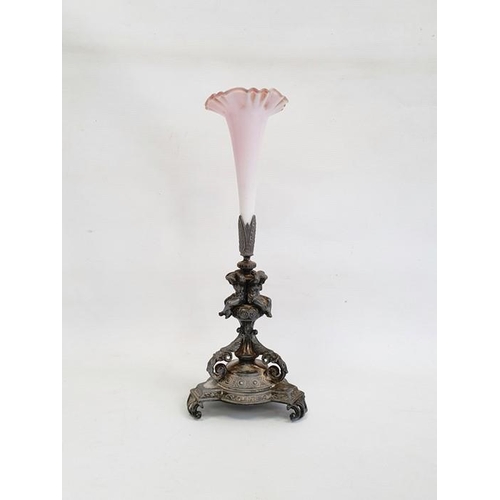 78 - Late 19th century, Phillip Ashberry & Sons, Sheffield white metal epergne with foliate scrolls and f... 