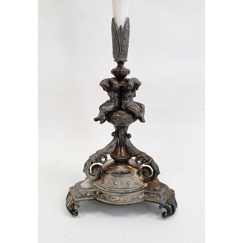 78 - Late 19th century, Phillip Ashberry & Sons, Sheffield white metal epergne with foliate scrolls and f... 