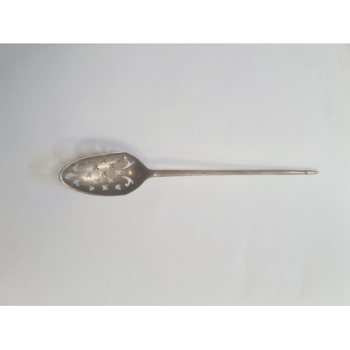 459a - Georgian silver mote spoon, marks rubbed