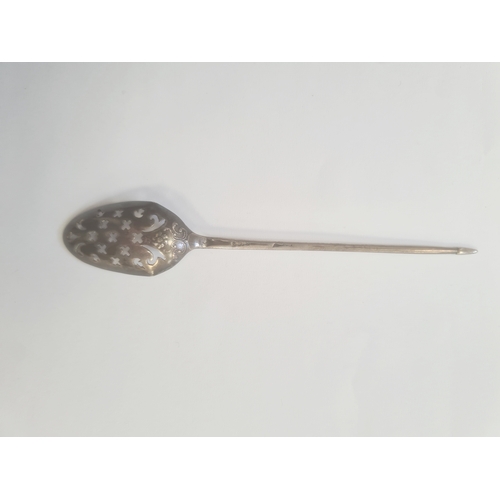 459a - Georgian silver mote spoon, marks rubbed