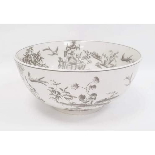 1 - Large modern bowl by India Jane decorated with pagodas, trees etc.  30cm diameter