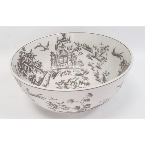 1 - Large modern bowl by India Jane decorated with pagodas, trees etc.  30cm diameter