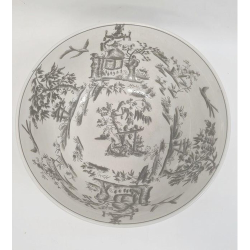 1 - Large modern bowl by India Jane decorated with pagodas, trees etc.  30cm diameter