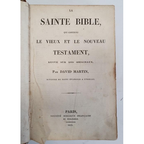 107 - La Sainte Bible, Paris 1835 with leather binding and Cervantes The History of Don Quixote illustrate... 