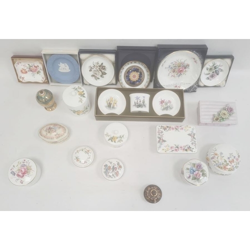 24 - Large collection of trinket pots, dishes, scent bottles, etc, some boxed, including Wedgwood, Royal ... 