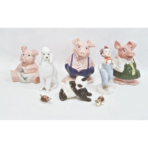 25 - Collection of ceramic figures including Royal Dux, USSR (Lomonosov) and Wade Nat West pig money boxe... 