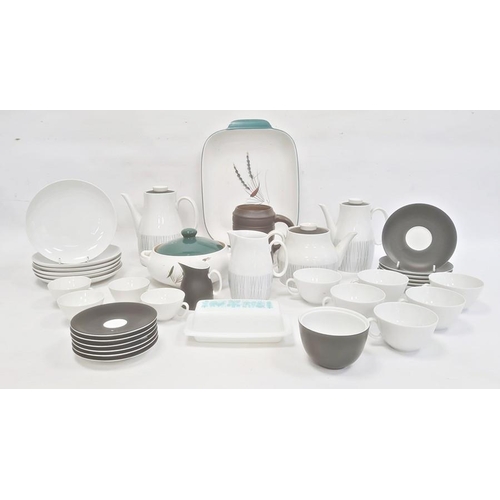 3 - Mid century Swiss porcelain part breakfast service comprising teapot (crack to handle), coffee jug, ... 