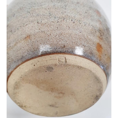 43 - Studio pottery baluster shaped vase with impress potter's mark to base (24cm) together with a studio... 