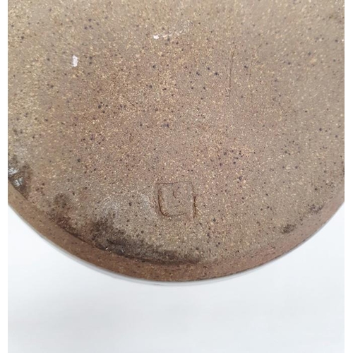 43 - Studio pottery baluster shaped vase with impress potter's mark to base (24cm) together with a studio... 