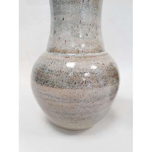 43 - Studio pottery baluster shaped vase with impress potter's mark to base (24cm) together with a studio... 
