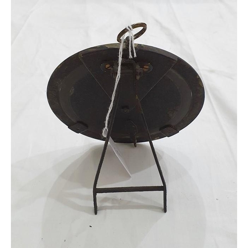 98 - Negretti & Zambra of London patent brass weather forecast easel travel barometer, circa 1915