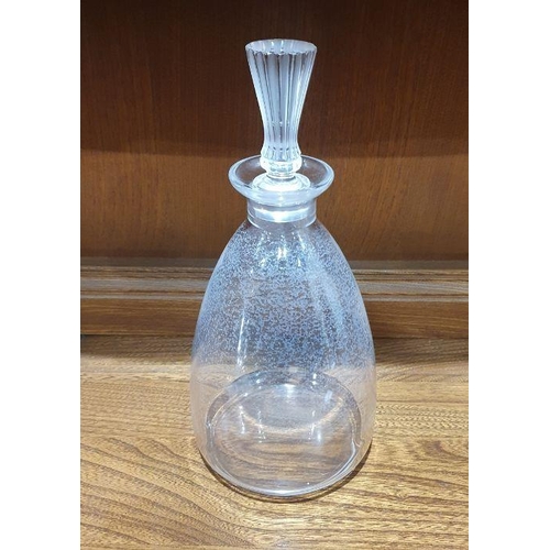 101 - Lalique glass decanter, the frosted stopper of flared knopped design (with chips) and with plain bod... 