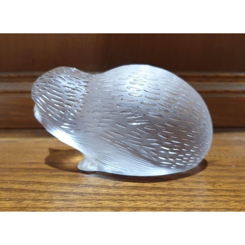 103 - Lalique glass model of a hedgehog, with signature to base, 7cm high