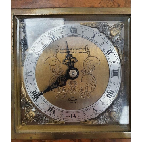 1057 - 20th century walnut cased mantel clock the dial marked 'Park House & Wyatt Ltd Southampton & Fareham... 