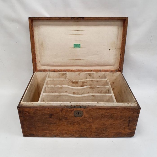 1059 - Oak box opening to reveal sectioned interior 59cm x 26.5cm