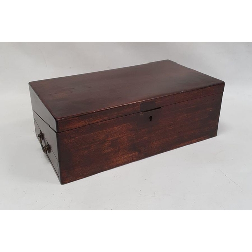 1060 - 19th century mahogany writing slope plain form, 45cm x 16cm