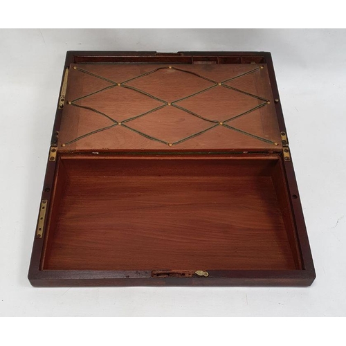 1060 - 19th century mahogany writing slope plain form, 45cm x 16cm