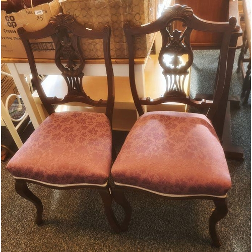 1157 - Pair of side chairs, two stools and two string-top stools (6)