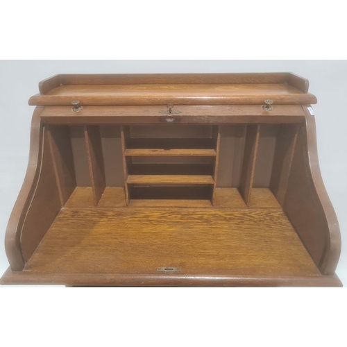 1233 - 20th century oak tambour top student's desk