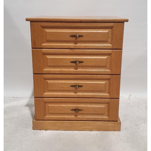 1301 - 20th century oak chest of four drawers, 75cm x 93cm