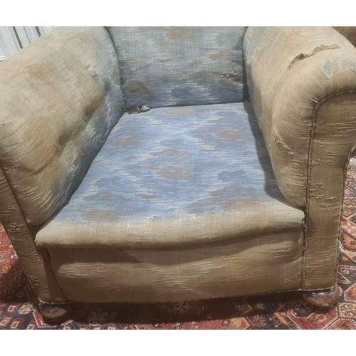 1400 - Early 20th century armchair, plaque marked to the reverse 'Berkeley upholstery H.J.Searle & Son Ltd'