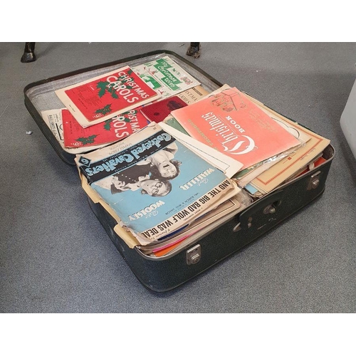 208 - Suitcase and contents of sheet music including children's songs, musicals such as West Side Story, e... 