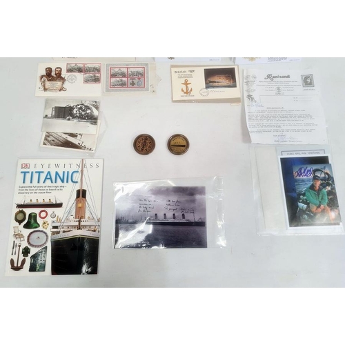 230 - Quantity of Titanic collectors reproduction items to include Titanic compass, FDCs, Titanic survivor... 