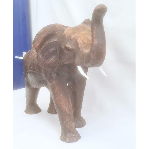 251 - Indian leather model elephant, 64cm high approx.