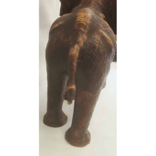 251 - Indian leather model elephant, 64cm high approx.