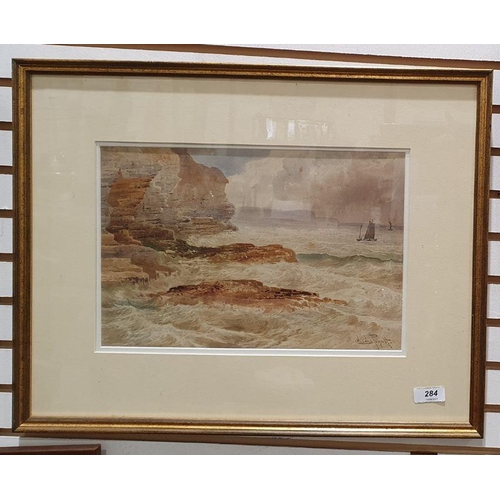 284 - Charles Pigott (British 1863-1940)
 Watercolour
 Coastal scene, signed lower right, 23cm x 34cm appr... 