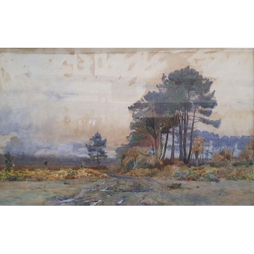 286 - 19th century school
 Watercolour
 Countryside scene, unsigned, 26cm x 40cm 
 JK
 Watercolour
 Coasta... 