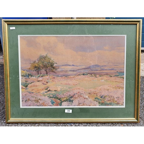 288 - Donald Henry Floyd (1892-1965)
 Watercolour 
 Heather landscape scene, signed lower left, 37cm x 55c... 