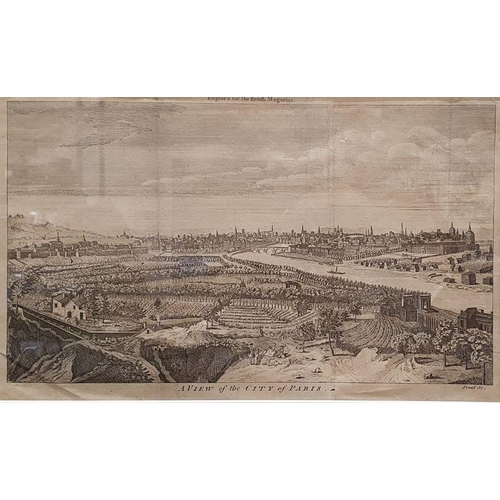 290 - Two 18th century engraved views of Paris, one engraved from Moore's New and Complete Collection of V... 