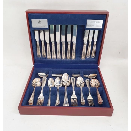 328 - A quantity of plated ware to include trophy cups, teapots and a Viners canteen of cutlery (1 box and... 