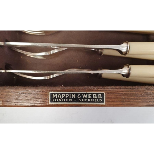 337 - A Mappin & Webb cased canteen of plated and stainless steel cutlery