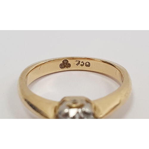 426 - 18ct gold and diamond ring, the diamond old cut, approx. 6mm in diameter, approx. 0.85ct, 4.4g in to... 