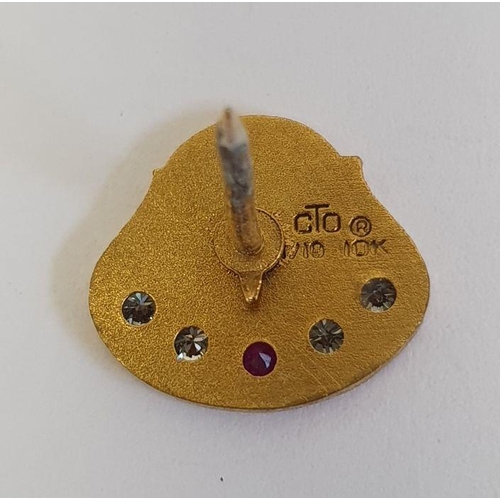 436 - 9ct -10ct gold pendant set with four small diamonds on a 9ct gold chain, 4g approx and a 10ct gold H... 