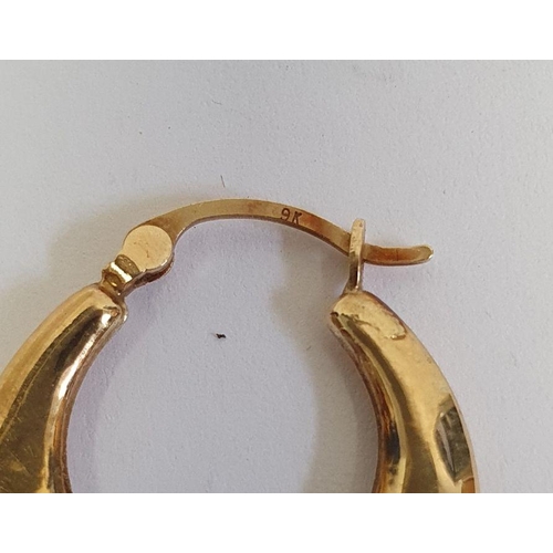 437 - Pair 9ct gold hoop earrings, 1.5g approx., a 9ct gold dolphin drop pendant, 1g, pair 9ct gold drop e... 