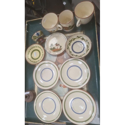 44 - Large quantity of Devon pottery motto ware including cups, jugs, teapot, etc and a quantity of other... 