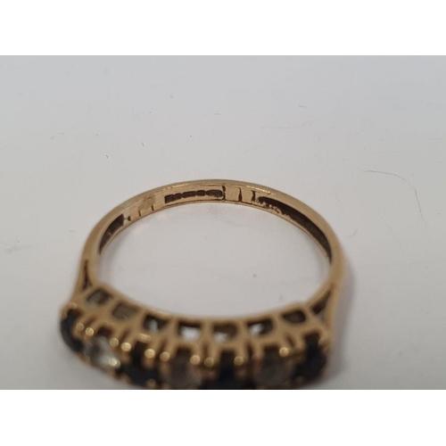 442 - 9ct gold ring, 1.5g approx., a 9ct gold St Christopher ring, 2.5g approx., a 9ct gold diamond and sa... 