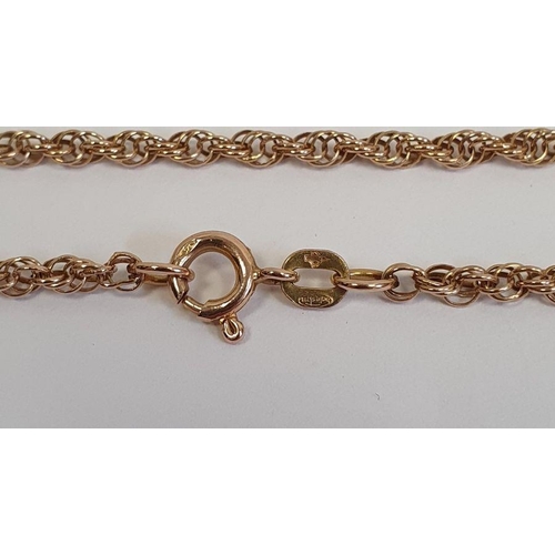 461 - 9ct gold rope pattern chain, small 9ct signet ring (damaged), fine 9ct bracelet, 10k fine chain and ... 