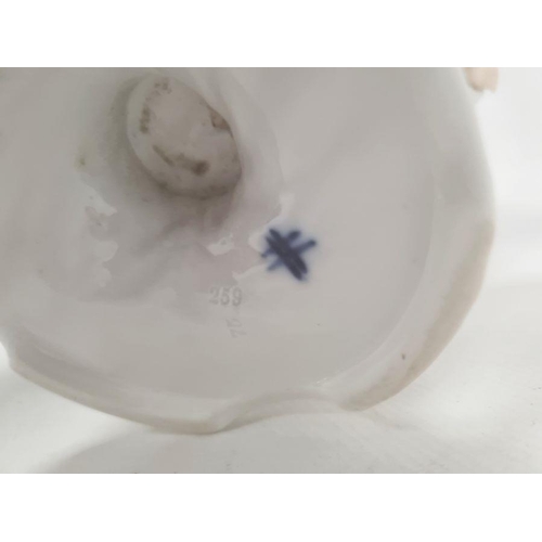 48B - German porcelain oil lamp base shell-shaped form, flower encrusted , supported by cherubs together w... 