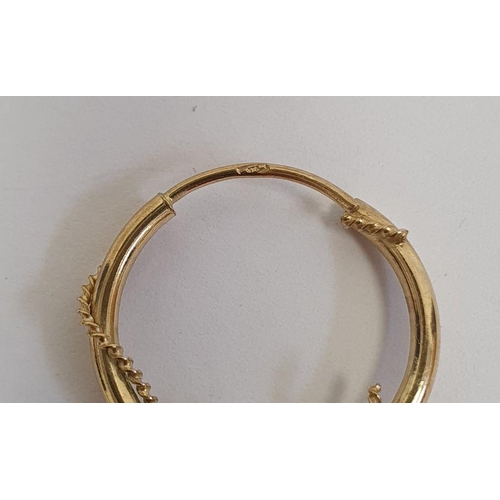 525 - A Charles Murat gold coloured metal heavy chain link bracelet, a pair of 9ct gold hoop earrings, 1g ... 