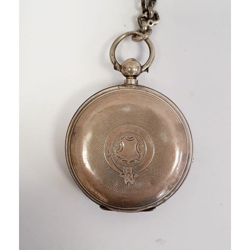 600 - Gentleman's Victorian silver open-faced pocket watch, key-winding (The Brunswick) Birmingham 1885, a... 